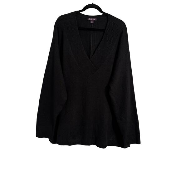 Roaman's NWOT Preppy Normcore Minimalist Layering V Neck Soft Wool Sweater 2X - Picture 1 of 7